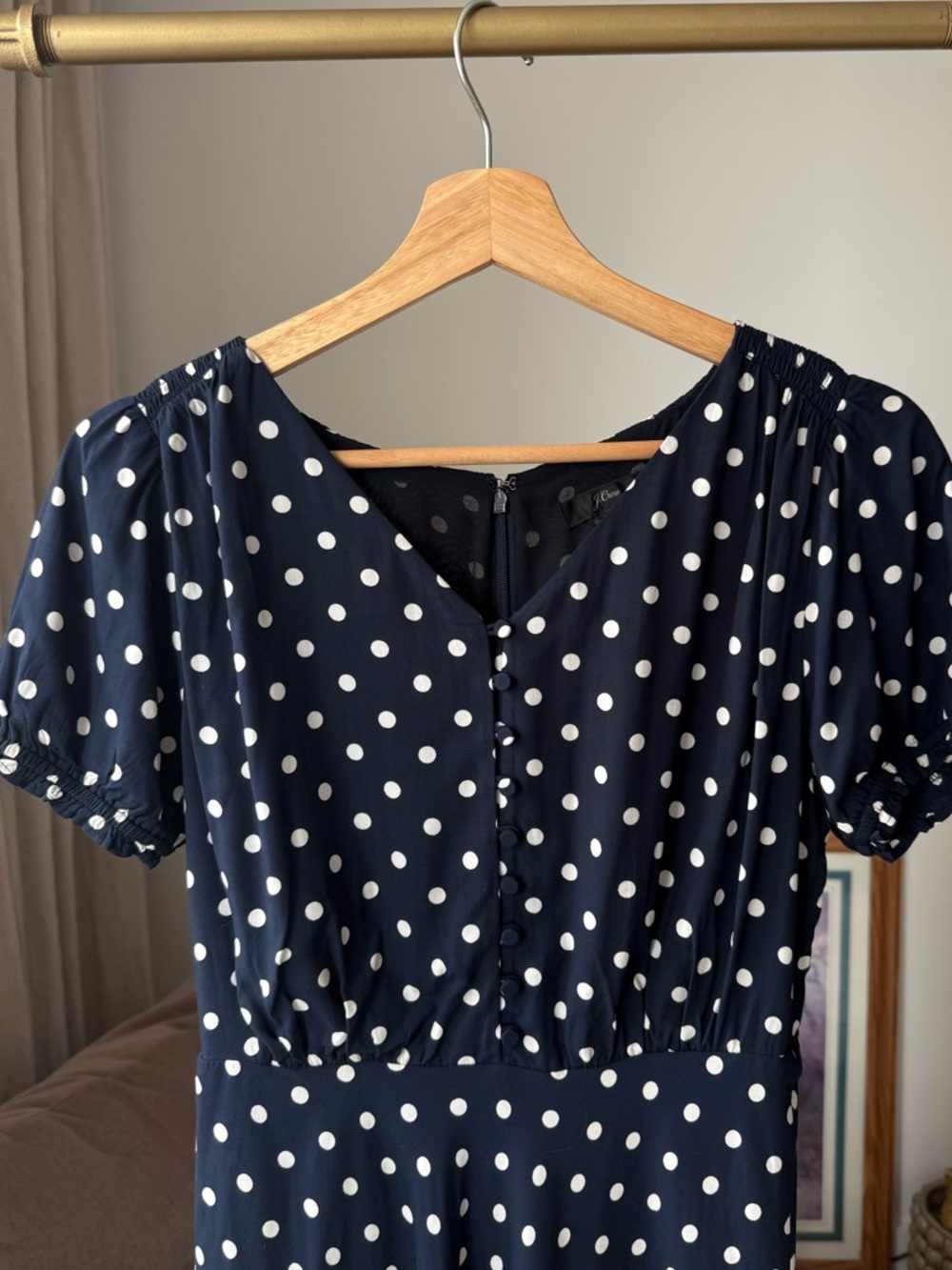Petite Summer Polka Dot Mini Dress V-Neck Lightweight, J.Crew - Picture 3 of 11